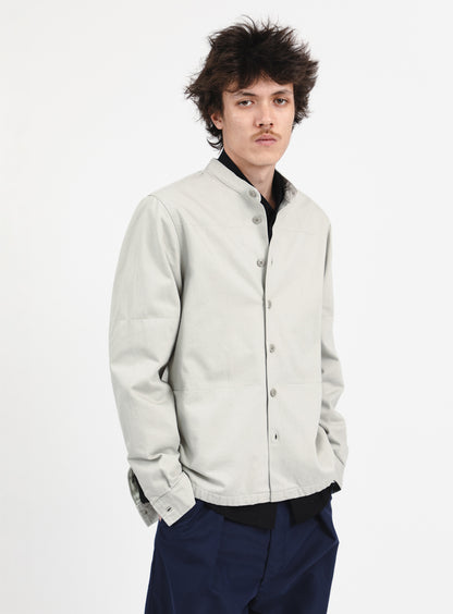 Chinese Jacket in Chalk Overdyed Denim