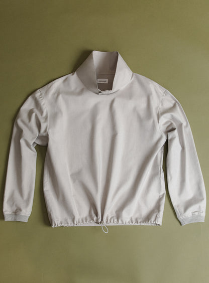 Large Neck Sweatshirt in Chalk Cotton Flannel