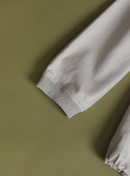 Large Neck Sweatshirt in Chalk Cotton Flannel
