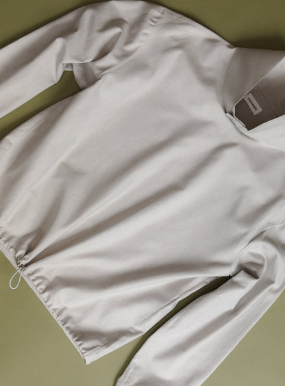 Large Neck Sweatshirt in Chalk Cotton Flannel
