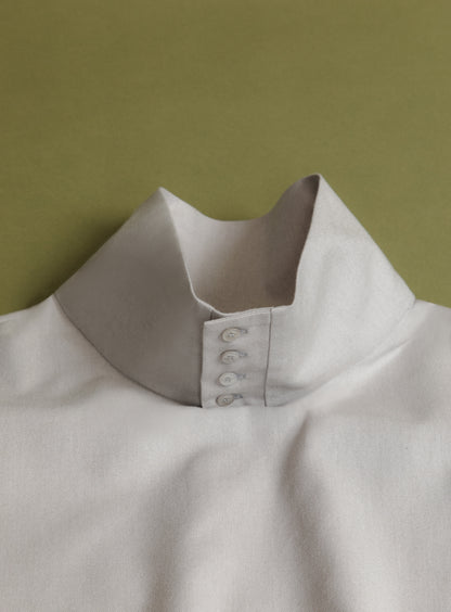Large Neck Sweatshirt in Chalk Cotton Flannel