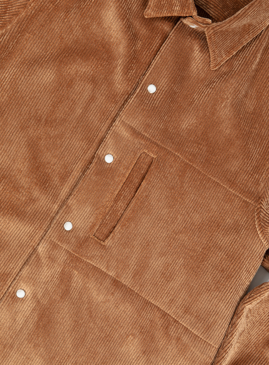 Window Pocket Overshirt in Apricot Washed Corduroy