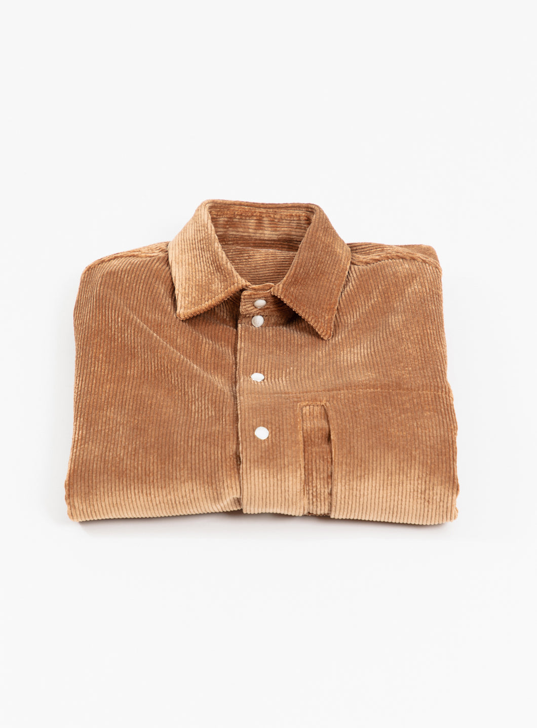 Window Pocket Overshirt in Apricot Washed Corduroy