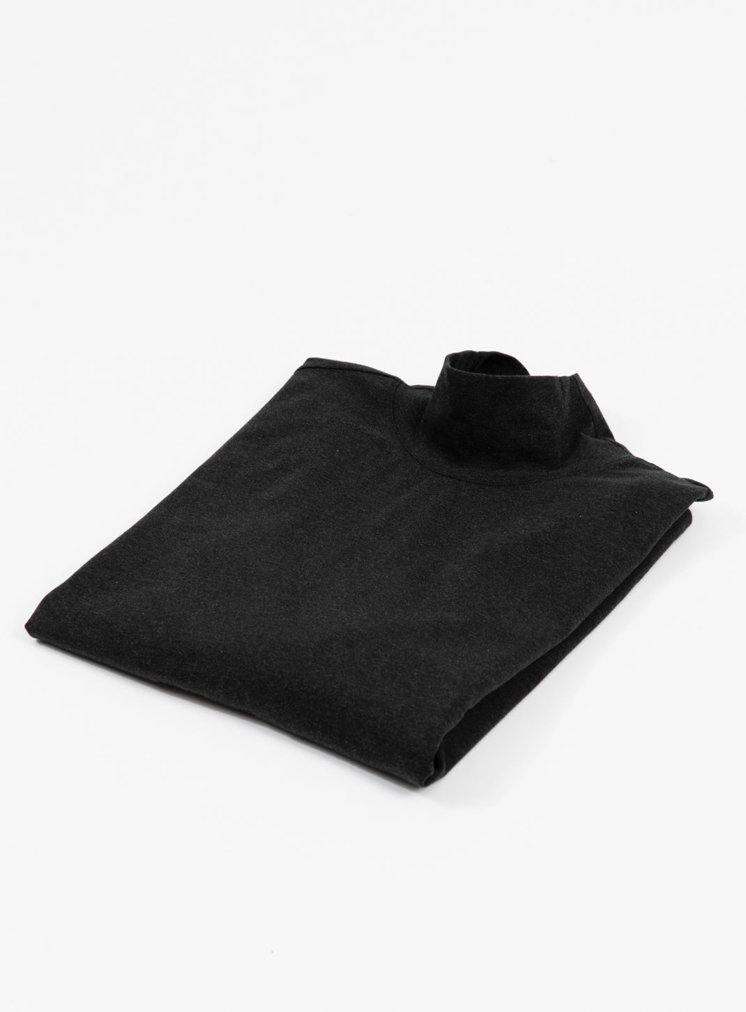 Funnel Neck Undershirt in Heather Dark Grey Cotton & Elastane