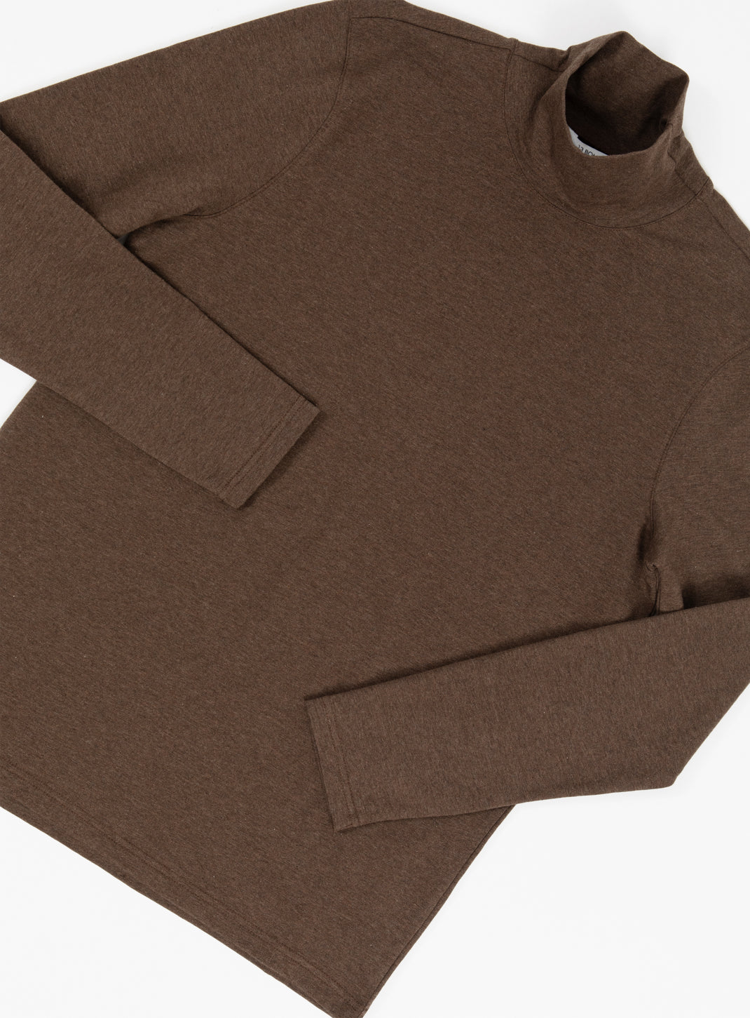 Sous-Pull à Col Cheminée en Coton & Elasthanne Chocolat