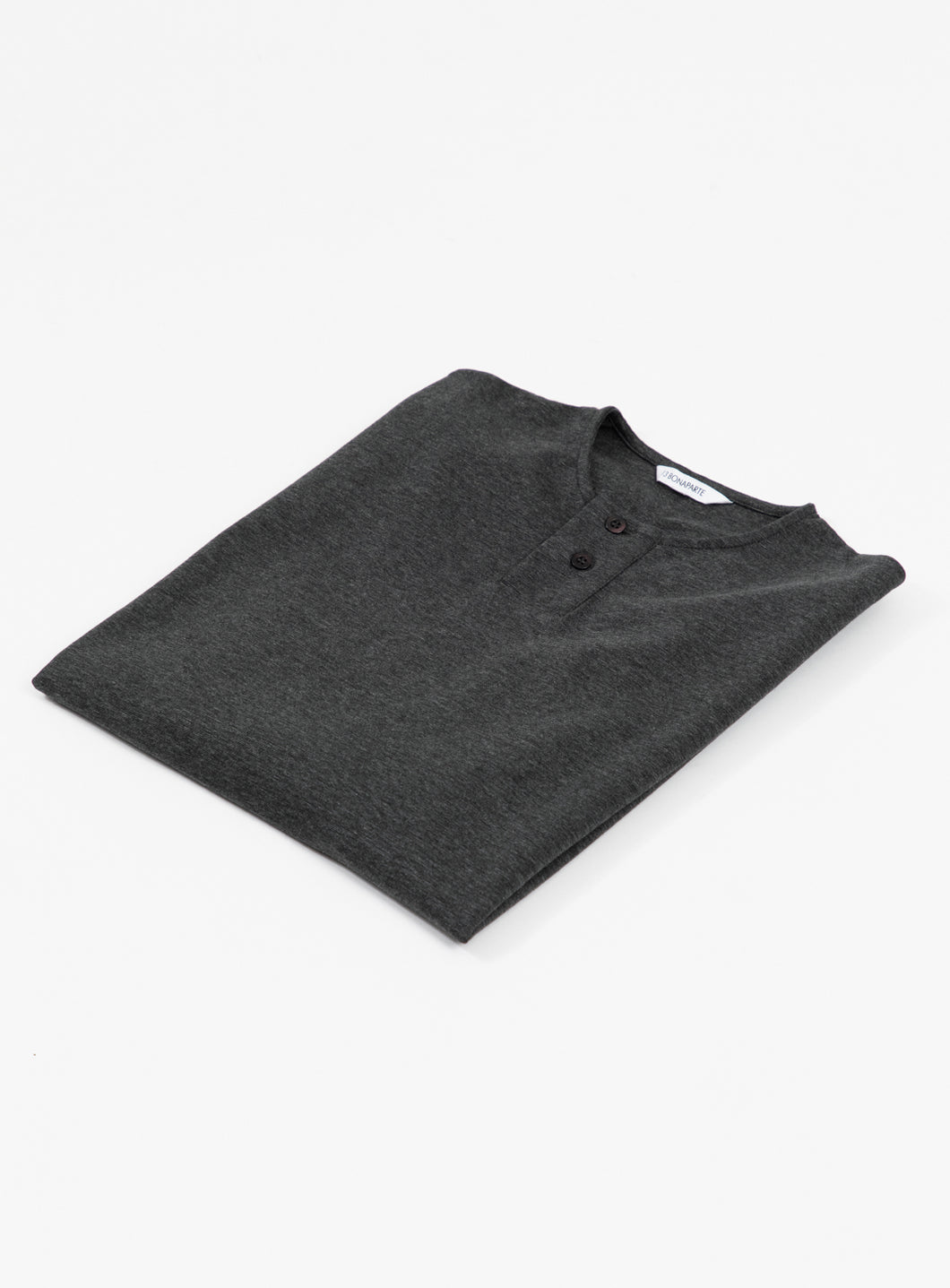 2 Buttons T-Shirt in Heather Dark Grey Technical Knit