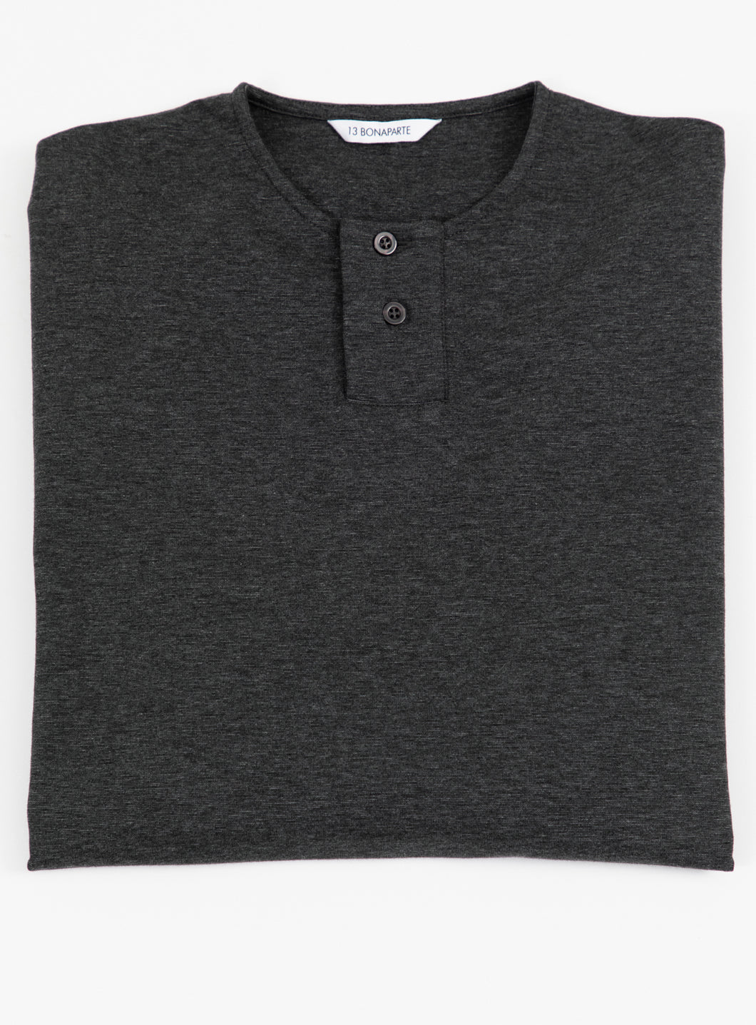 2 Buttons T-Shirt in Heather Dark Grey Technical Knit