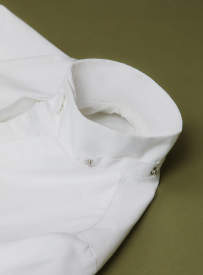 Multi Pockets Flapped Parka in White Waterproof Teflon