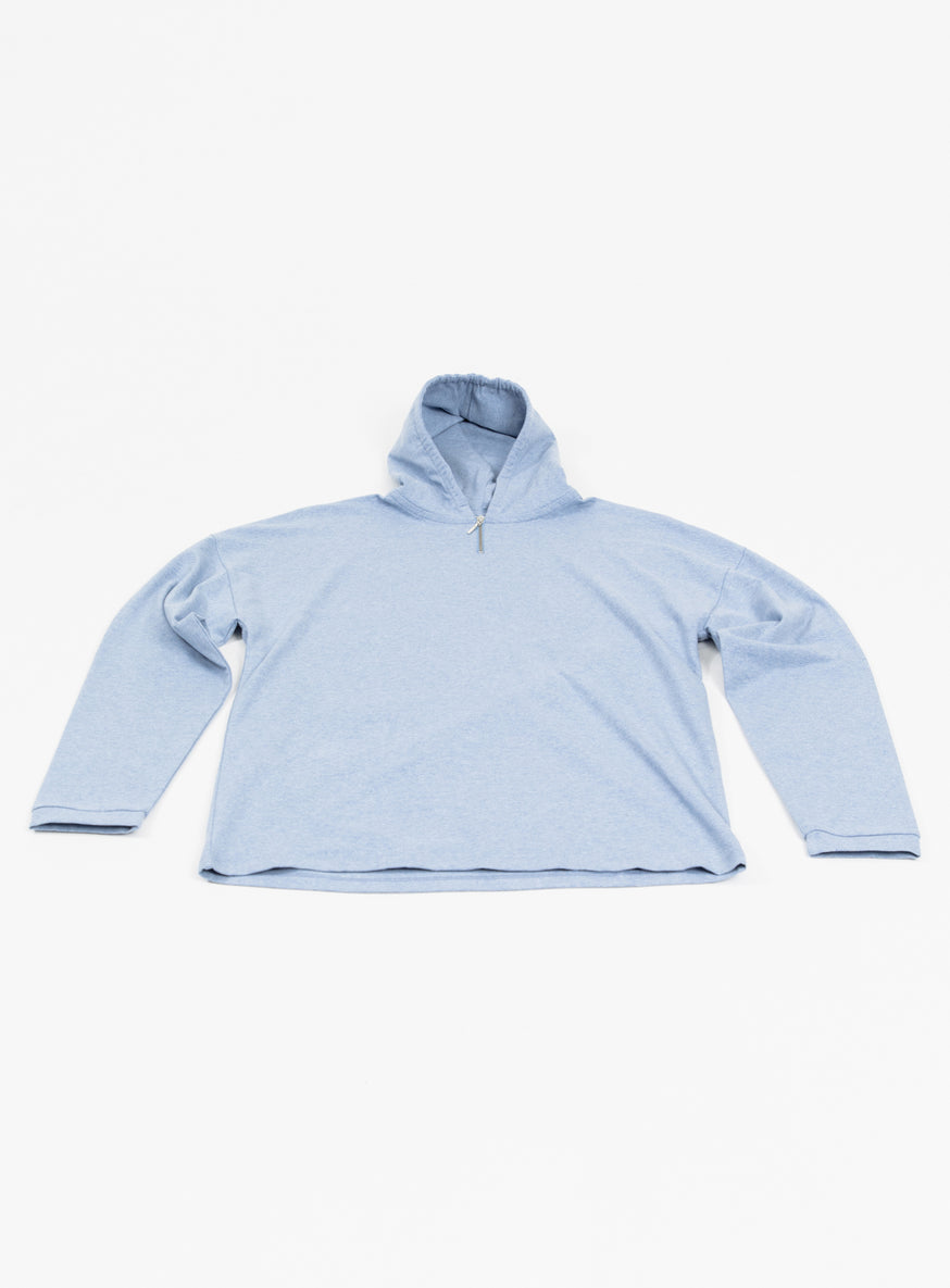 Hooded T-Shirt in Baby Blue Cotton & Elastane