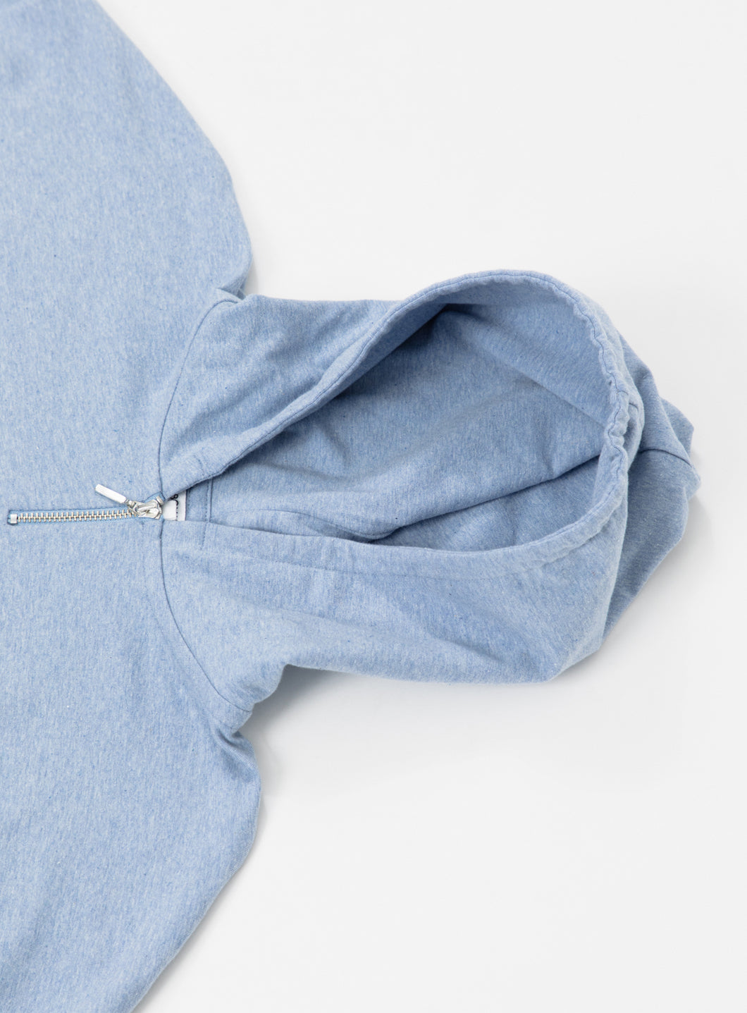 Hooded T-Shirt in Baby Blue Cotton & Elastane