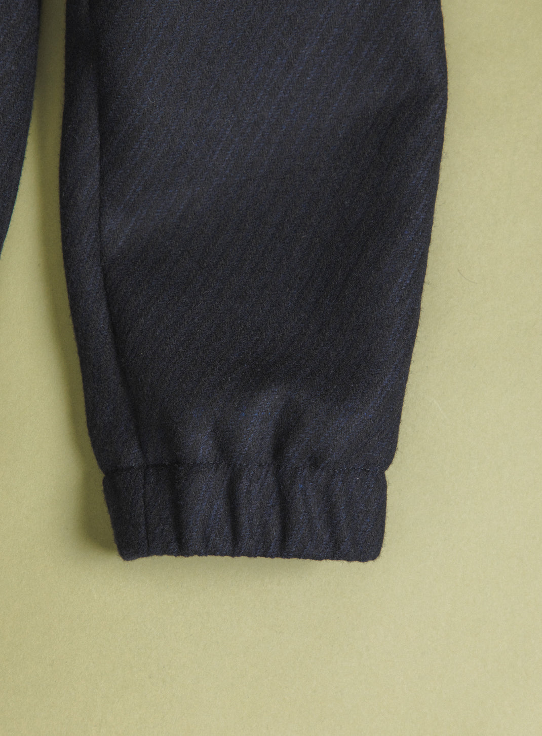 Bomber Jacket with Italian Collar in Navy Blue Wool & Cashmere
