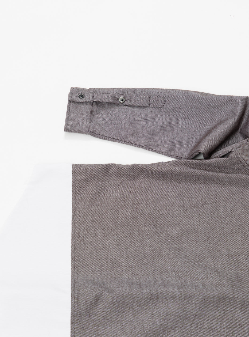 Overshirt with Poplin Yoke in Dark Grey Cotton Flannel