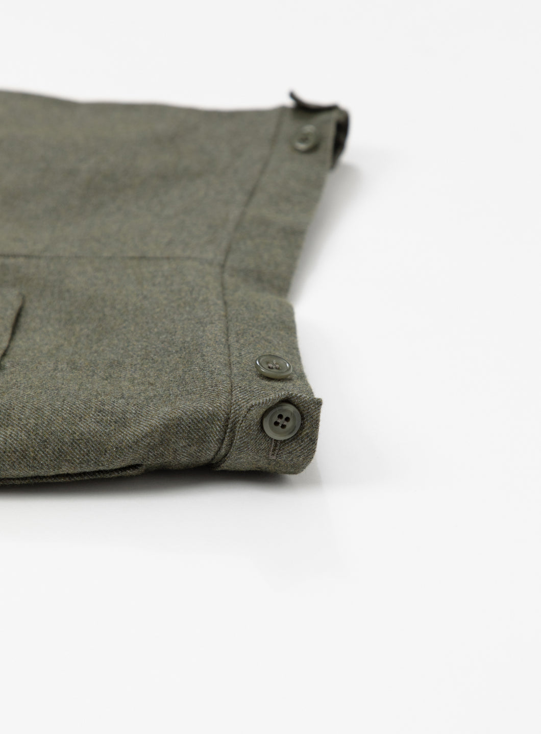 Pleated Pants in Olive Cotton Flannel