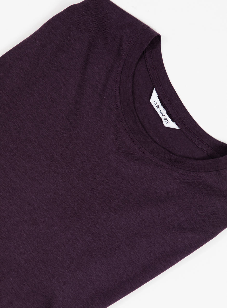 Long Sleeve T-Shirt in Eggplant Eucalyptus & Cotton