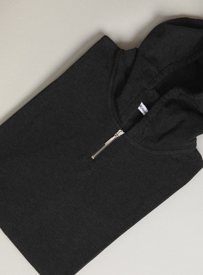 Hooded T-Shirt in Dark Gray Cotton & Elastane