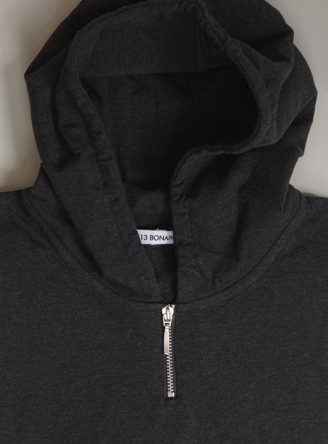 Hooded T-Shirt in Dark Gray Cotton & Elastane
