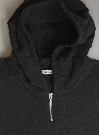 Hooded T-Shirt in Dark Gray Cotton & Elastane
