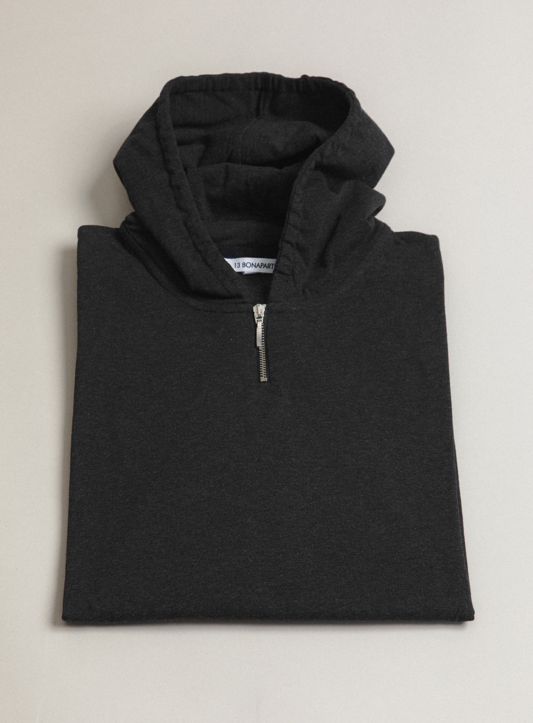 Hooded T-Shirt in Dark Gray Cotton & Elastane
