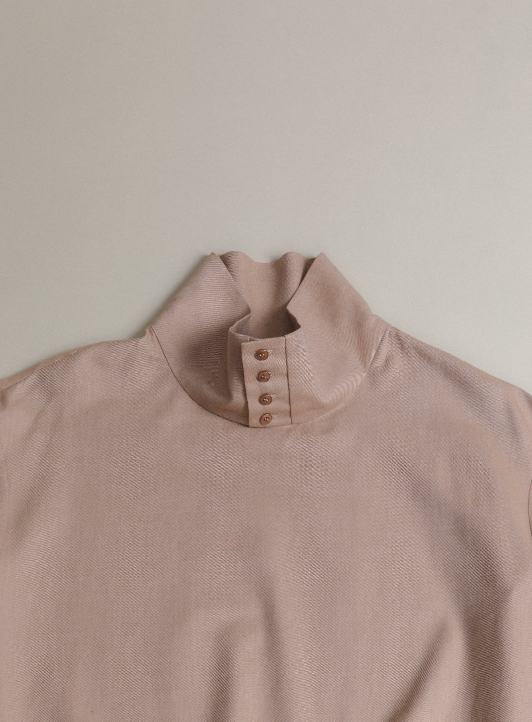 Large Neck Sweatshirt in Taupe Cotton Flannel