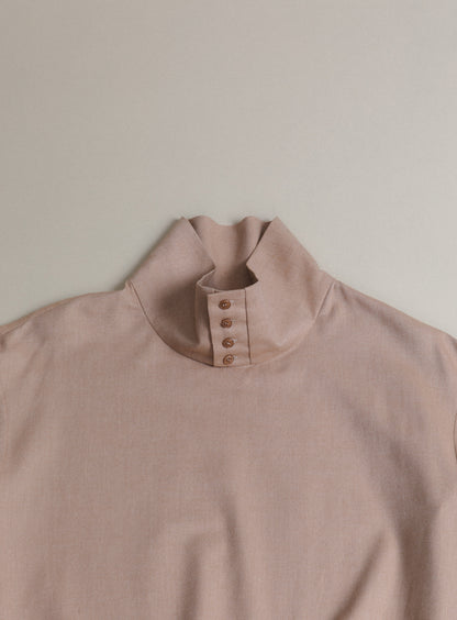 Large Neck Sweatshirt in Taupe Cotton Flannel
