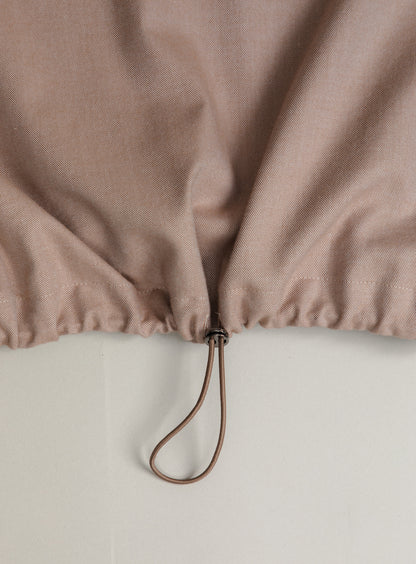 Large Neck Sweatshirt in Taupe Cotton Flannel