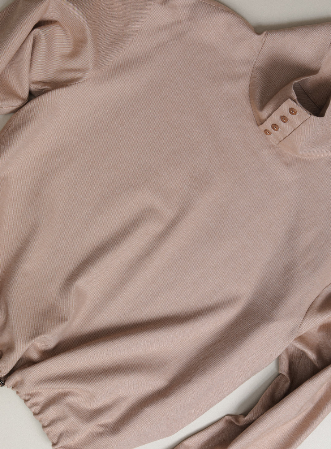 Large Neck Sweatshirt in Taupe Cotton Flannel