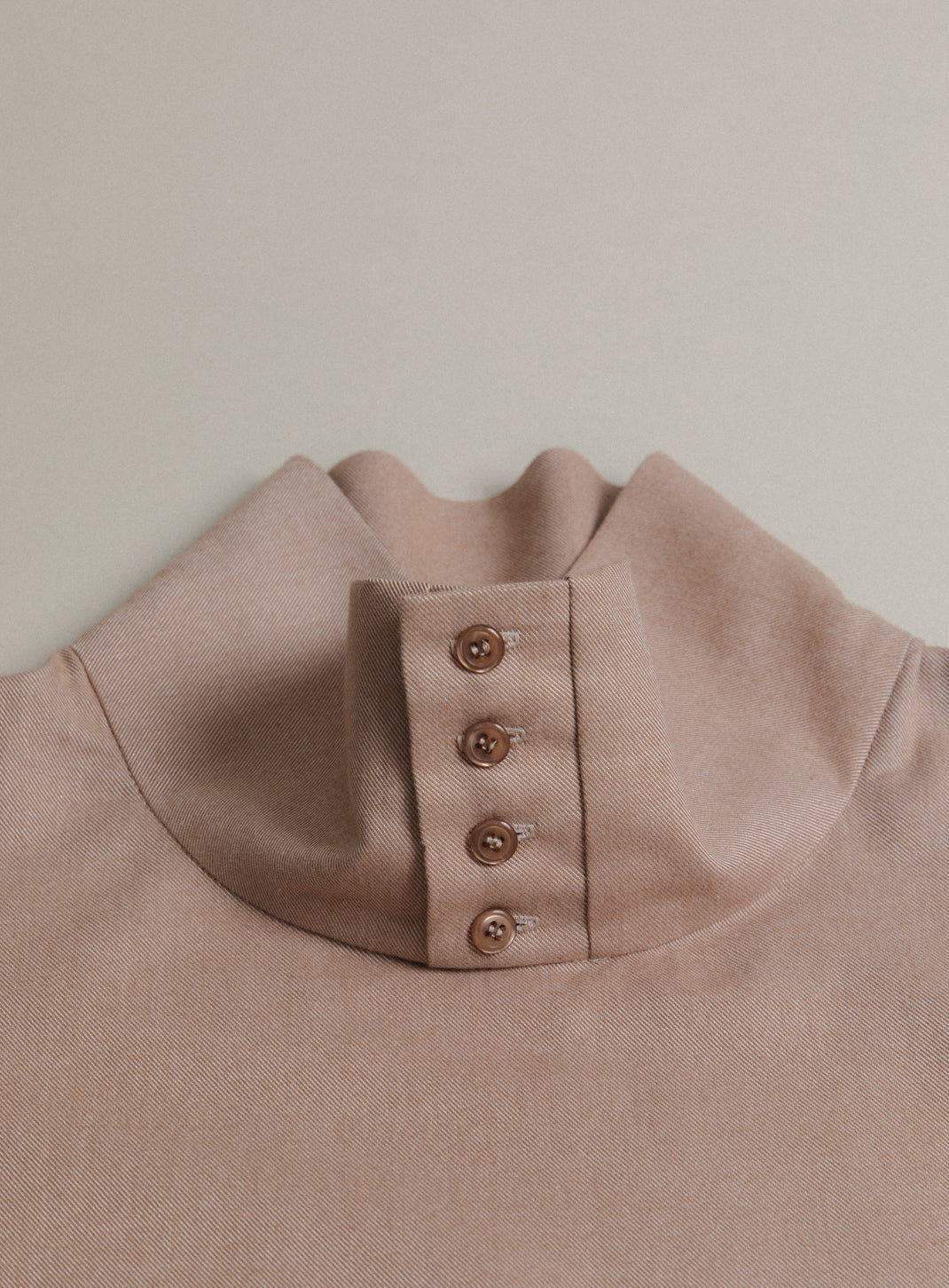 Large Neck Sweatshirt in Taupe Cotton Flannel