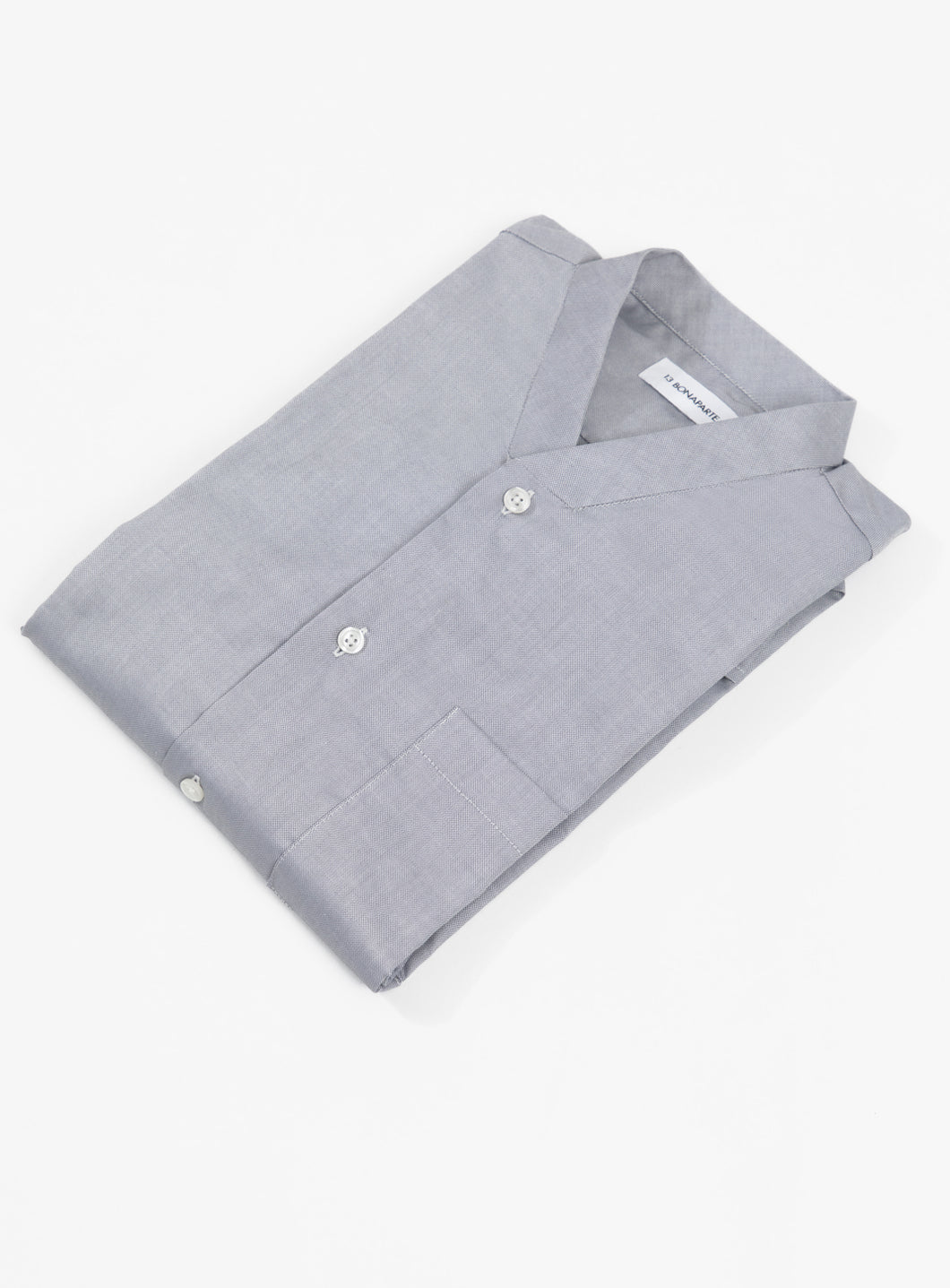 False Collar Shirt in Pearl Grey Oxford