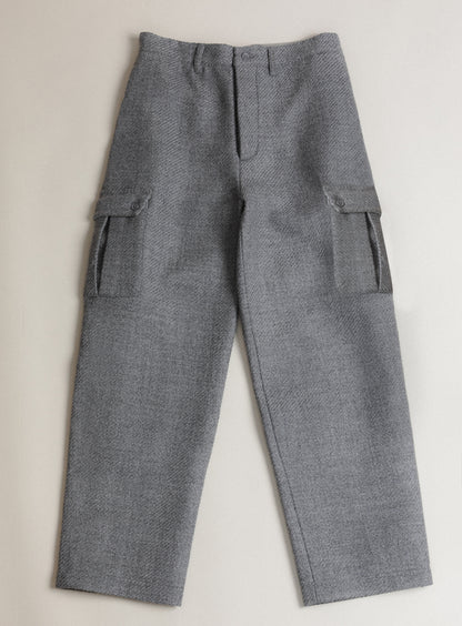 Cargo Pants in Light Gray 100% Italian Wool
