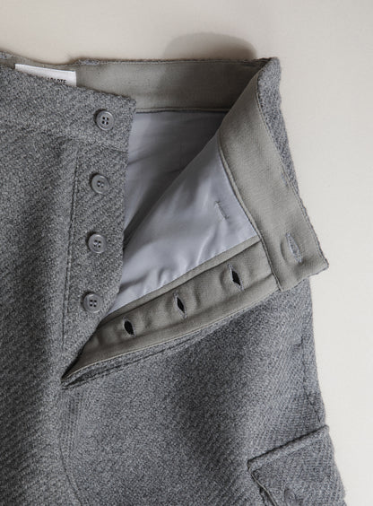 Cargo Pants in Light Gray 100% Italian Wool