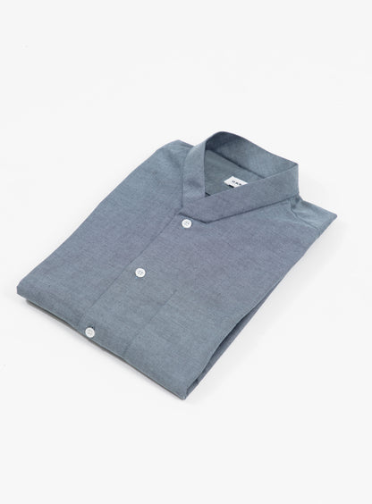 False Collar Shirt in Blue Jean Oxford
