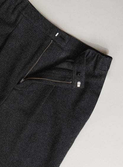 Pleated Pants in Heather Dark Gray Carded Wool