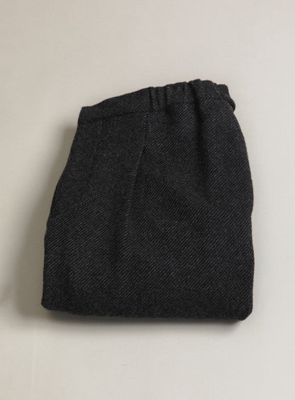 Pleated Pants in Heather Dark Gray Carded Wool