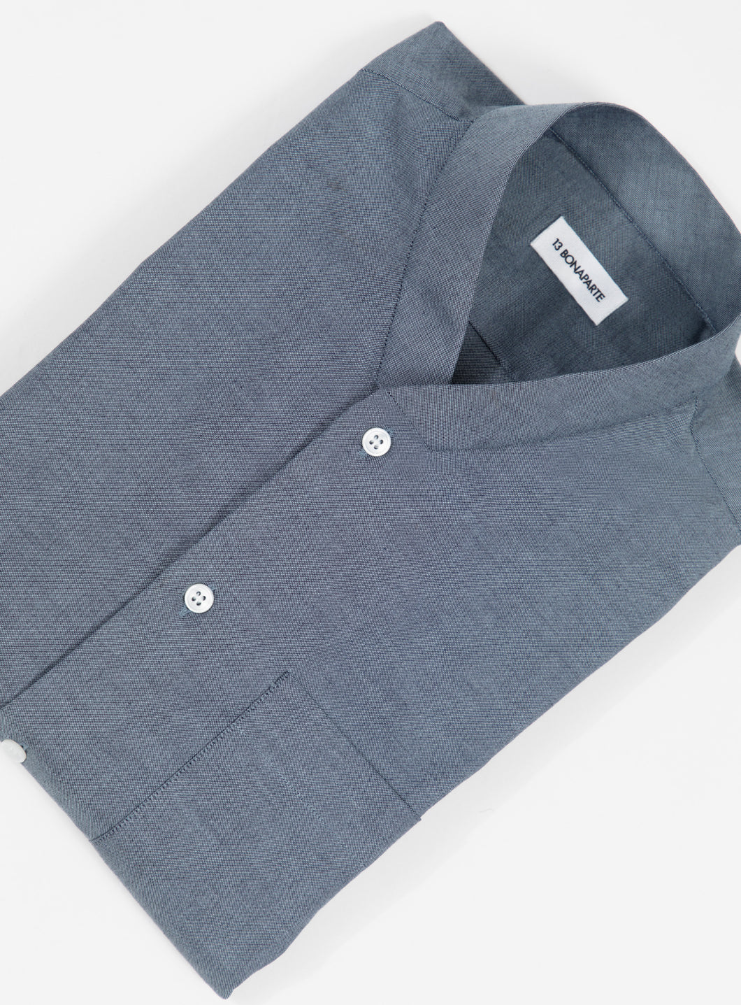 False Collar Shirt in Blue Jean Oxford