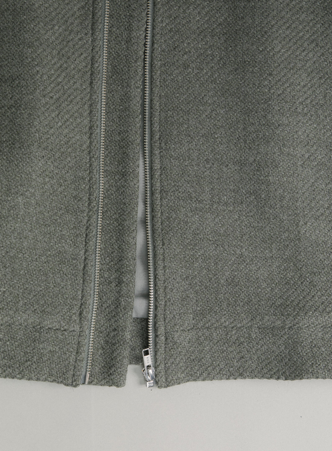 X Collar Puffer Jacket in Clay 100% Italian Wool