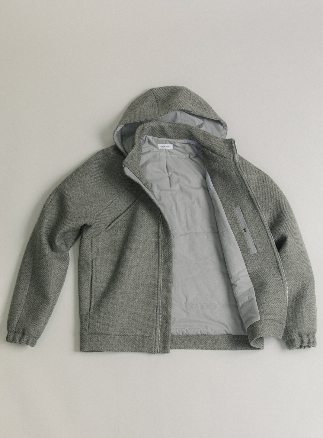 X Collar Puffer Jacket in Clay 100% Italian Wool