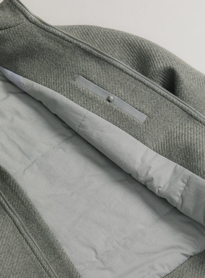 X Collar Puffer Jacket in Clay 100% Italian Wool