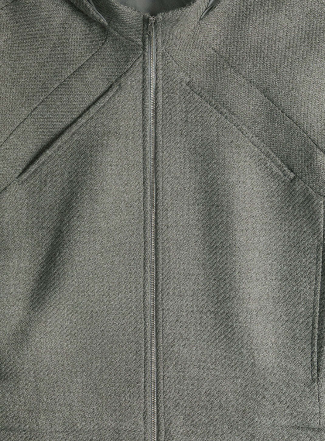 X Collar Puffer Jacket in Clay 100% Italian Wool