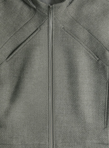 X Collar Puffer Jacket in Clay 100% Italian Wool
