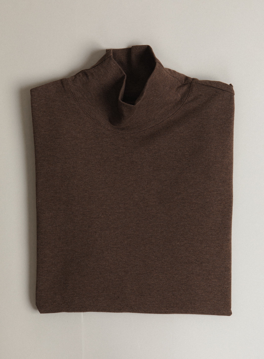 Sous-Pull à Col Cheminée en Coton & Elasthanne Chocolat
