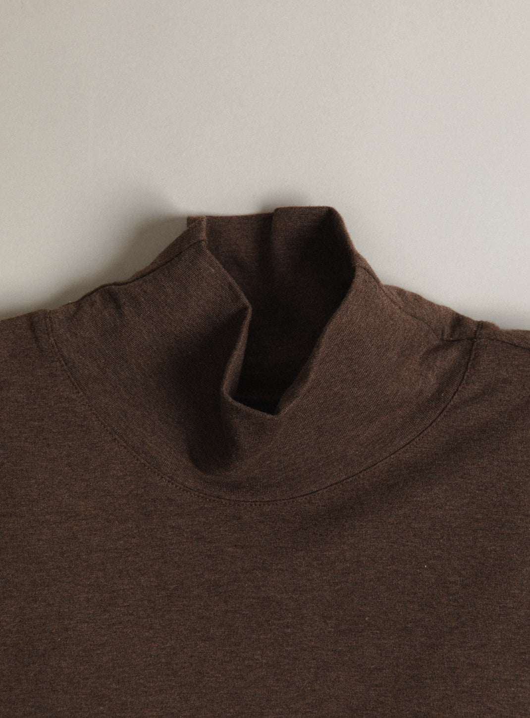 Sous-Pull à Col Cheminée en Coton & Elasthanne Chocolat