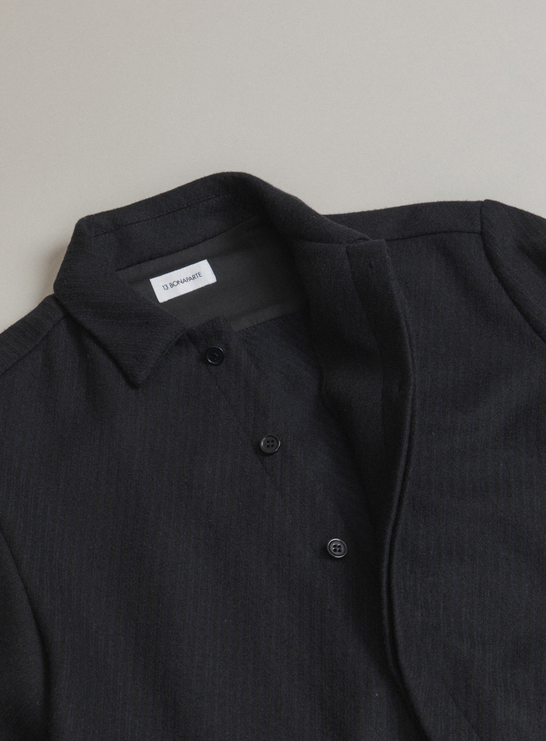 Jacket with Zipped Flap Pockets in Navy Blue Wool & Cashmere