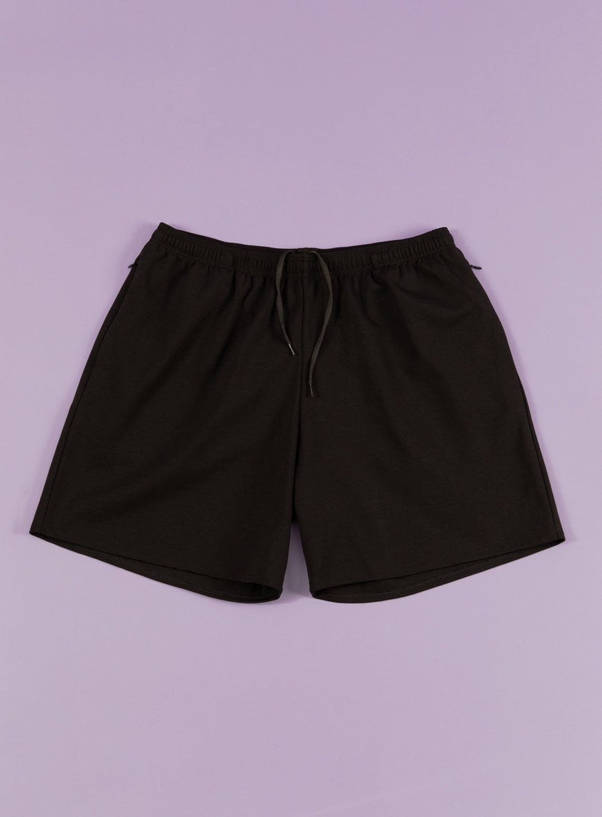 Sport Shorts in Black Technical Knit