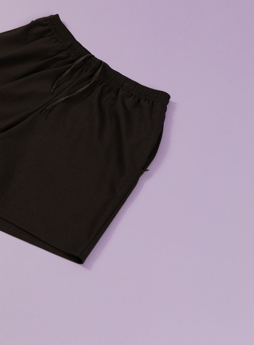 Sport Shorts in Black Technical Knit