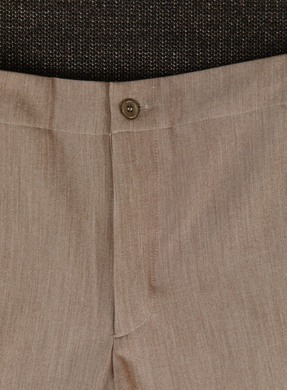 Pants with Notched Pockets in Beige Serge