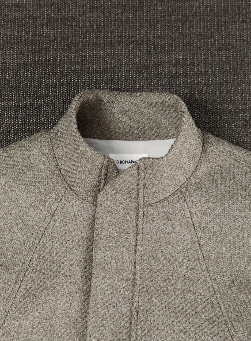Bomber Jacket with Origami Collar in Clay 100% Italian Wool