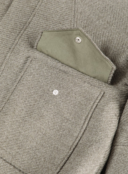 Bomber Jacket with Origami Collar in Clay 100% Italian Wool