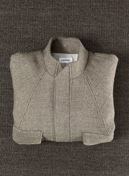 Bomber Jacket with Origami Collar in Clay 100% Italian Wool