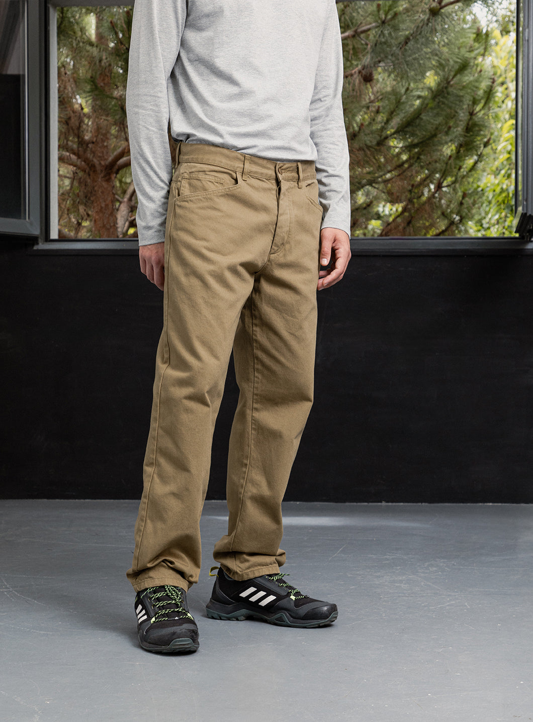 5 Pockets Pants in Khaki Gold Overdyed Denim