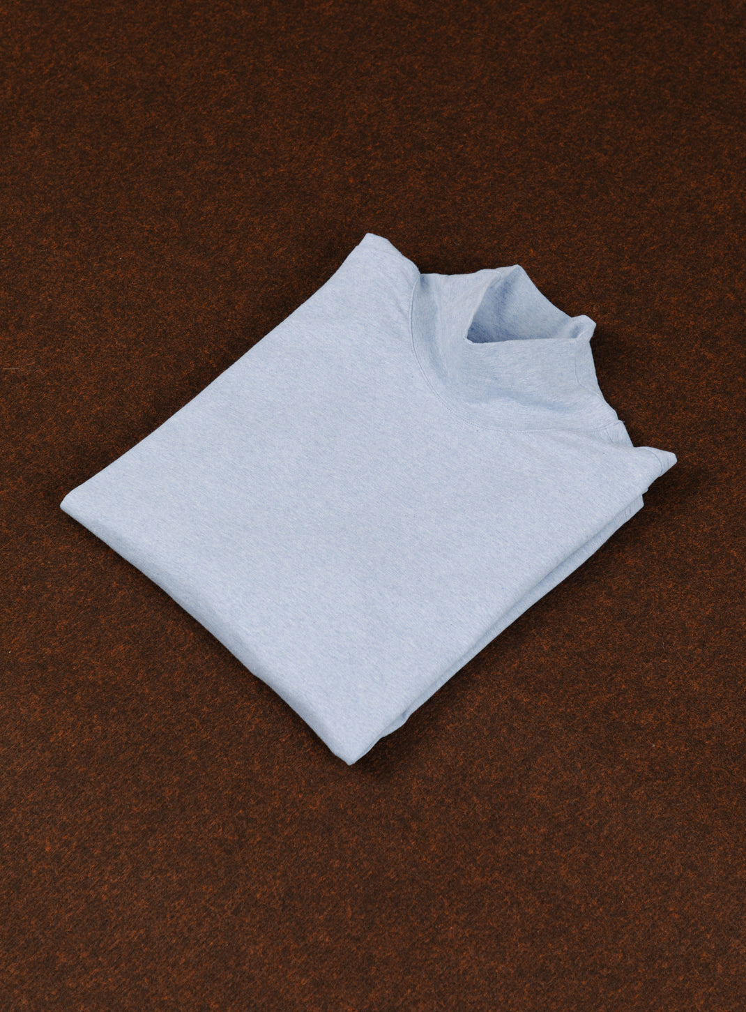 Funnel Neck Undershirt in Sky Blue Cotton & Elastane